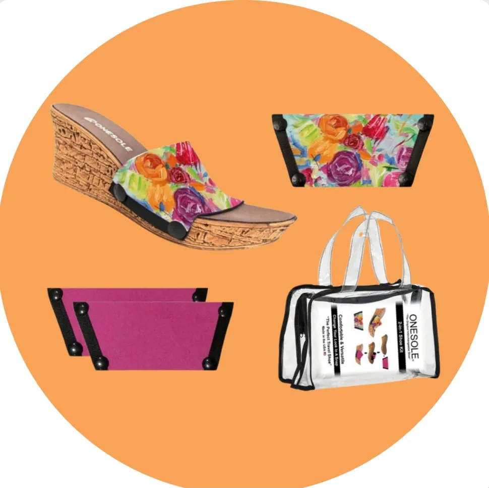 * Floral Casual Cork Wedge *