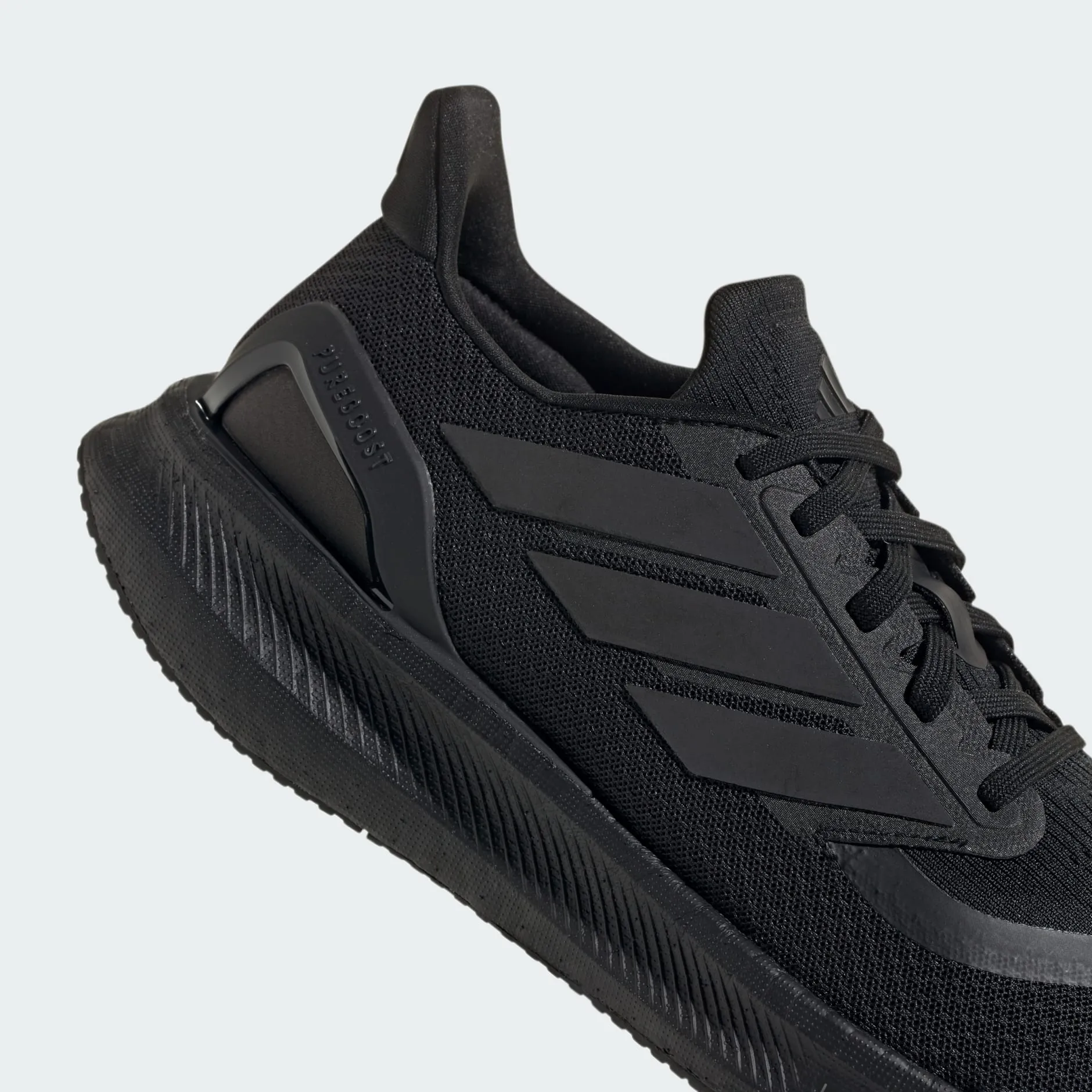 ADIDAS MEN'S PUREBOOST 5 TRIPLE BLACK RUNNING SHOES