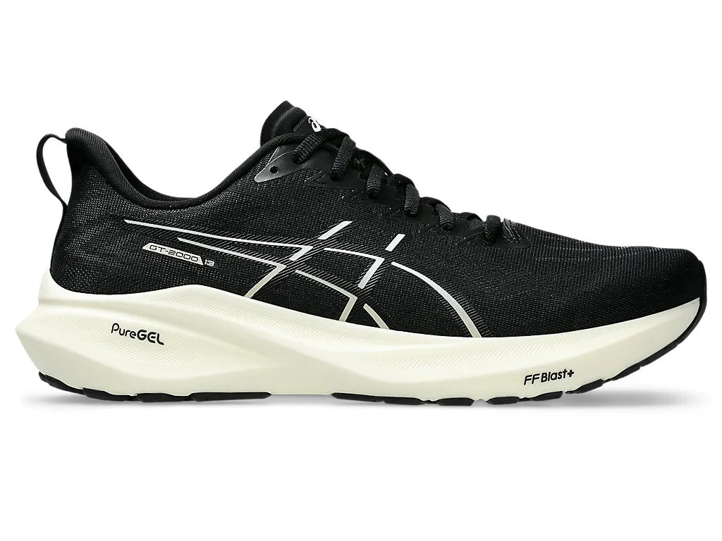 ASICS MEN'S GT 2000 13  BLACK/WHITE RUNING SHOES