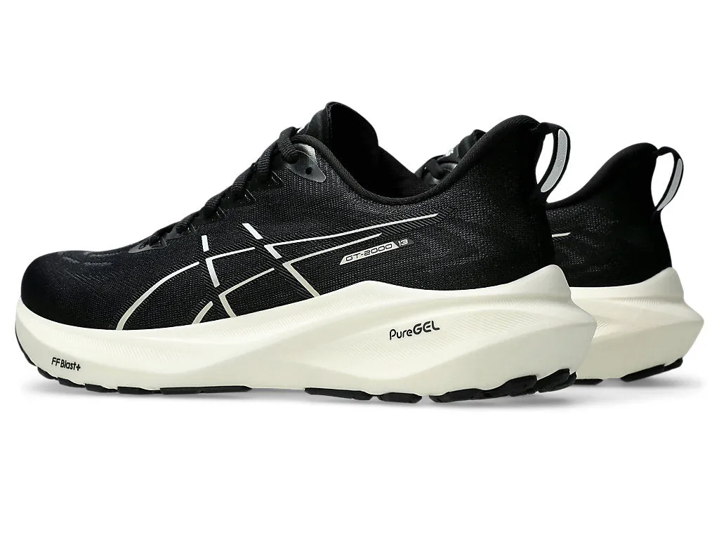 ASICS MEN'S GT 2000 13  BLACK/WHITE RUNING SHOES