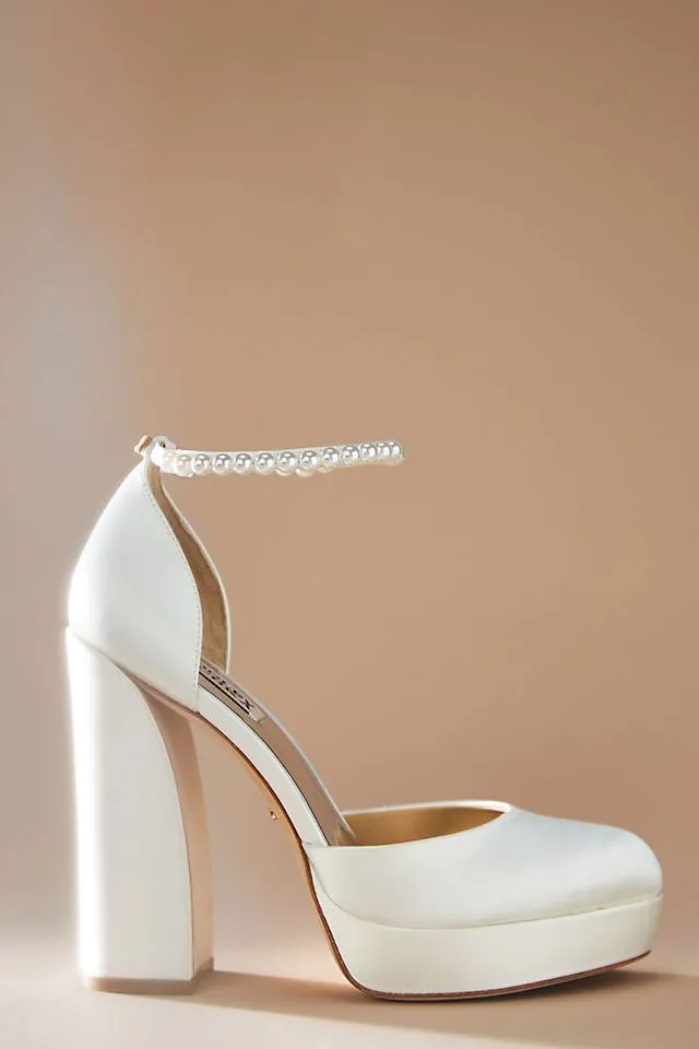 Badgley Mischka Felixa Ankle Strap Platform Shoes, White
