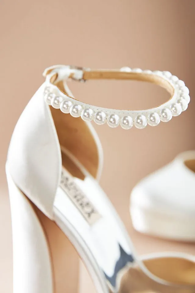 Badgley Mischka Felixa Ankle Strap Platform Shoes, White