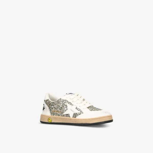 Ballstar Woven Glitter Low Top Sneaker for 6-9 Years Golden Goose yellow