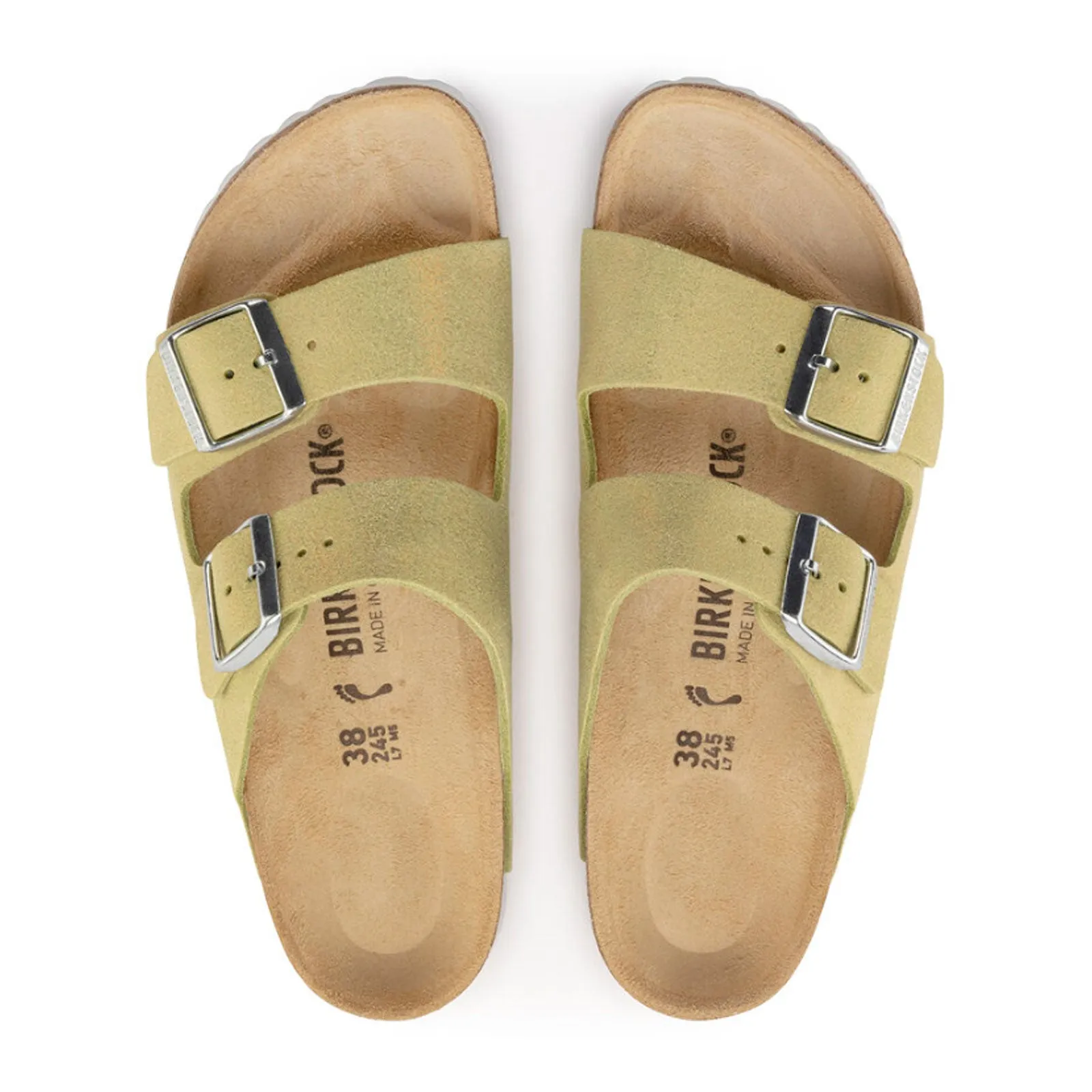 Birkenstock Arizona Slide Sandal (Women) - Shimmering Popcorn Suede