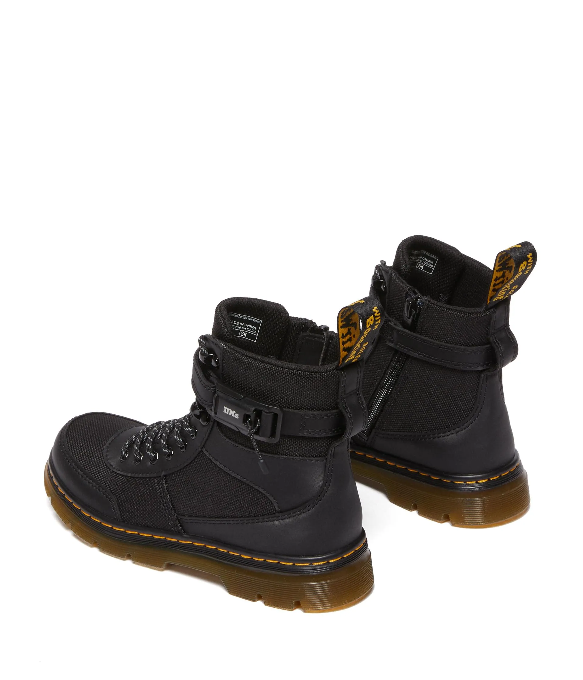 Boots Dr. Martens Kid's Collection Combs Tech (Little Kid/Big Kid), black