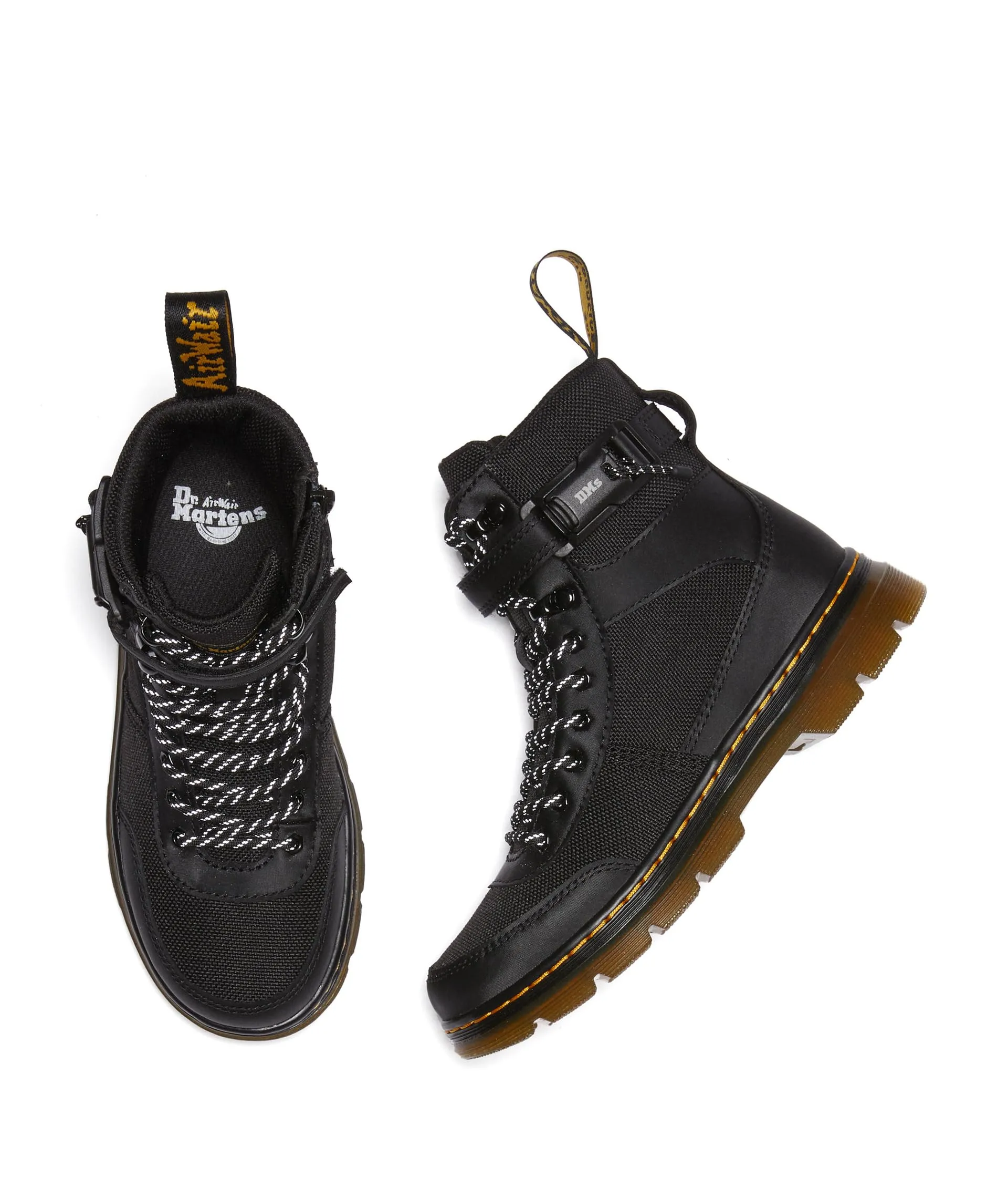 Boots Dr. Martens Kid's Collection Combs Tech (Little Kid/Big Kid), black
