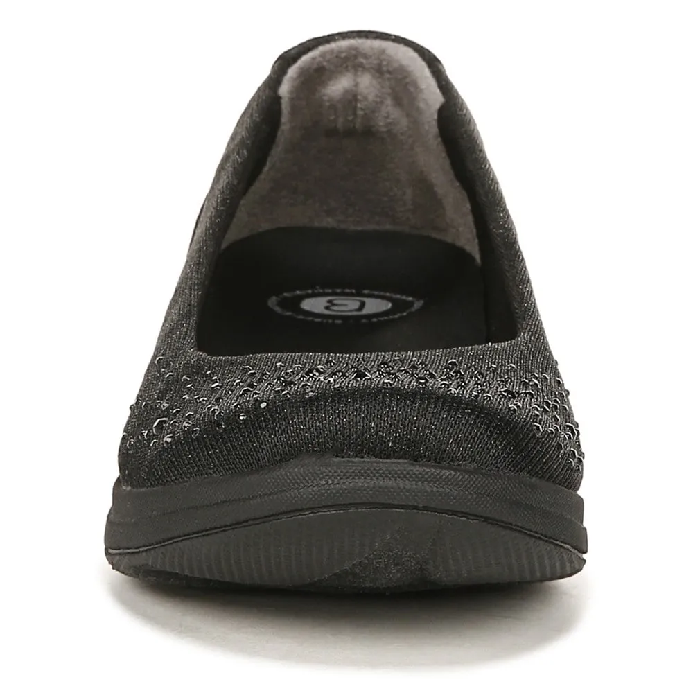Bzees Women's Gold Bright Medium/Wide Slip-on Sneakers, Black