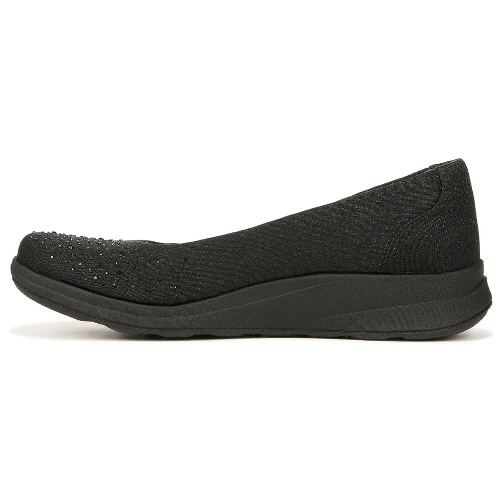 Bzees Women's Gold Bright Medium/Wide Slip-on Sneakers, Black