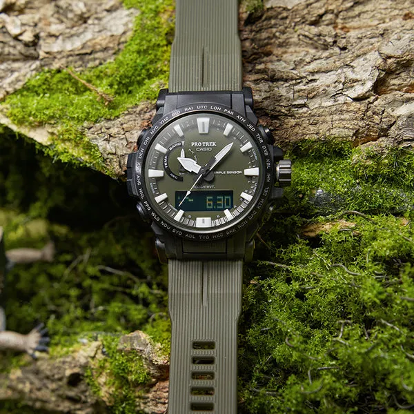 Casio Pro Trek Classic Outdoor Analog-Digital Watch 'Olive Green Black', green