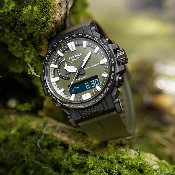 Casio Pro Trek Classic Outdoor Analog-Digital Watch 'Olive Green Black', green