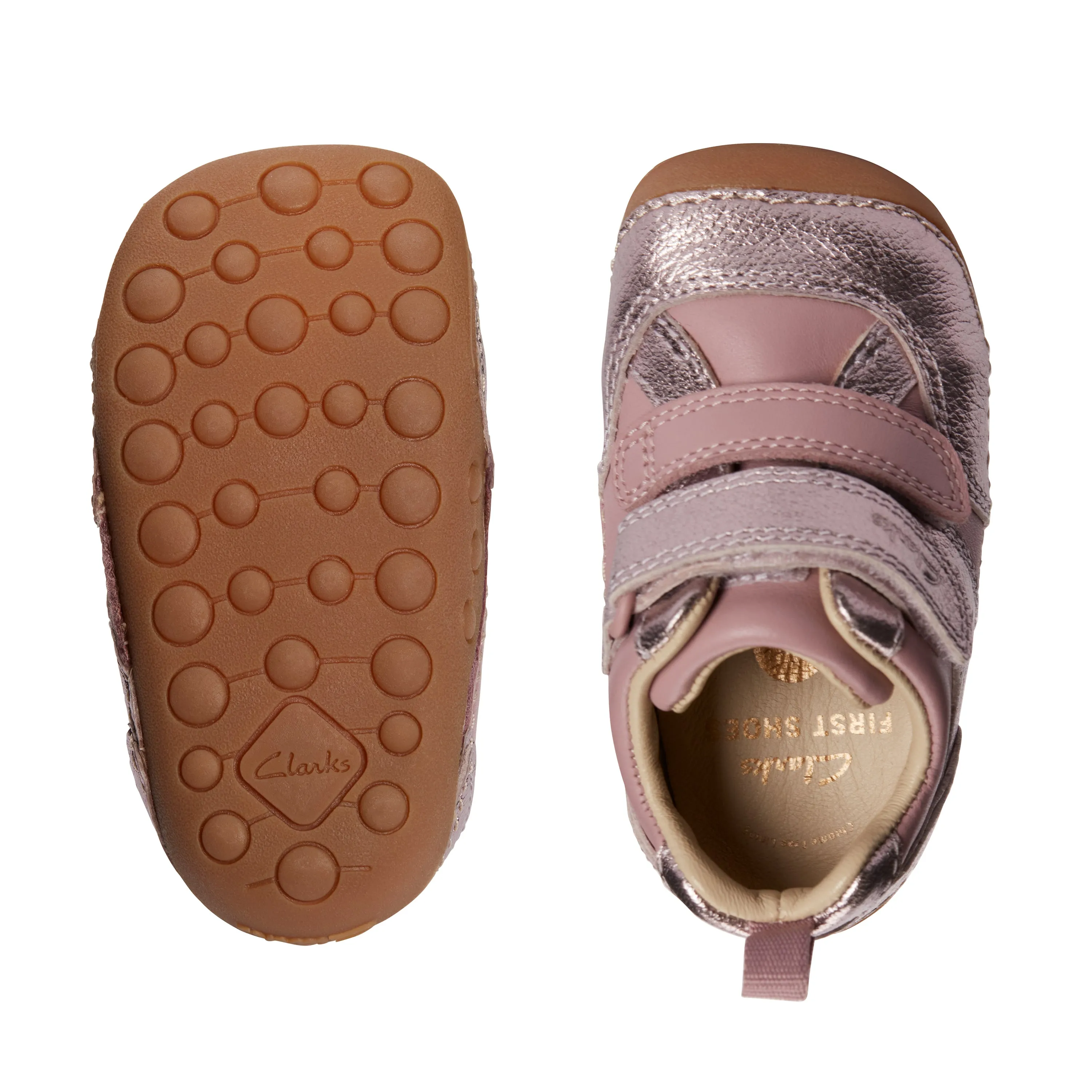Clarks Tiny Sky T Girls Dusty Pink Pre-Walker Shoe