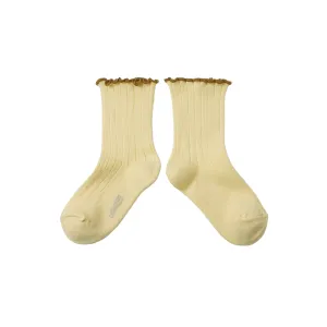 collegien delphine vanille lettuce trim ribbed socks