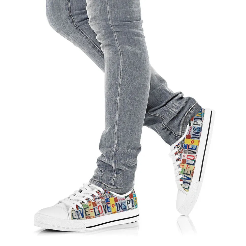 Dance Teacher Inspire License Plates Low Top Shoes, Teacher Shoes, Low Top Sneakers