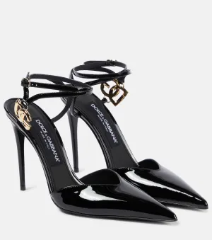 Dolce&Gabbana Patent Leather Slingback Shoes, Black