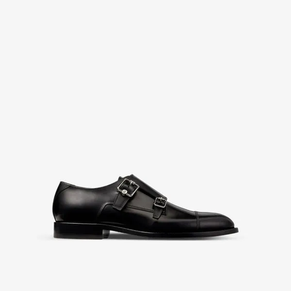 Jimmy Choo Leather Double Monks, Black