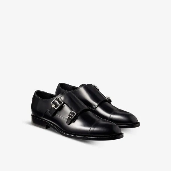 Jimmy Choo Leather Double Monks, Black