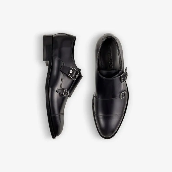 Jimmy Choo Leather Double Monks, Black