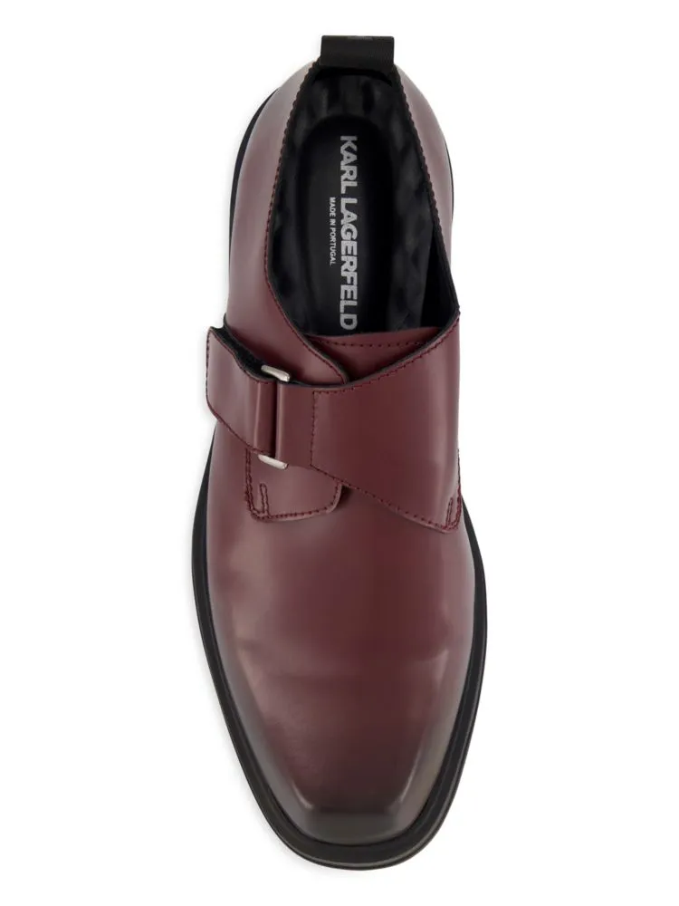 Karl Lagerfeld Paris Leather Monk Shoes, Wine