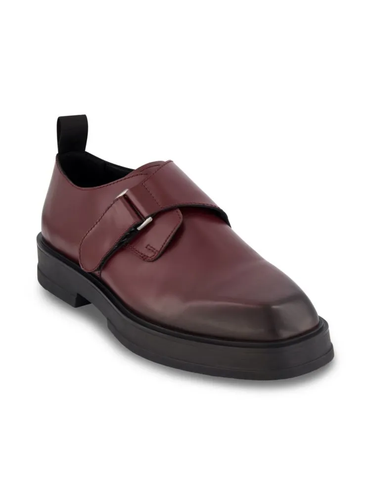 Karl Lagerfeld Paris Leather Monk Shoes, Wine