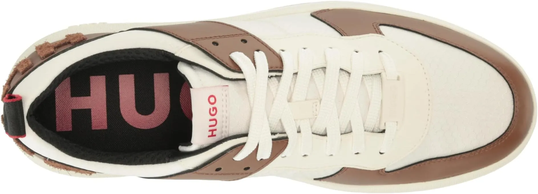 Kilian Mix Material Tennis Sneaker HUGO, Open Brown