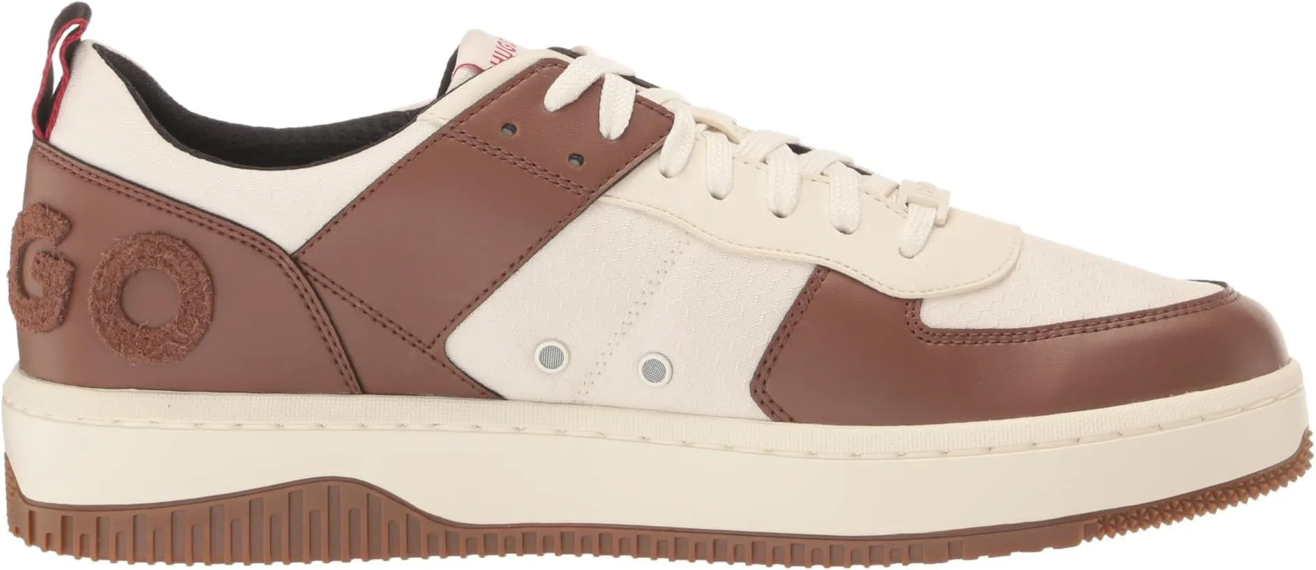 Kilian Mix Material Tennis Sneaker HUGO, Open Brown