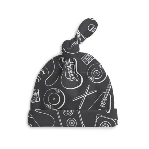 Knotted Baby Hat, Rock Band Charcoal