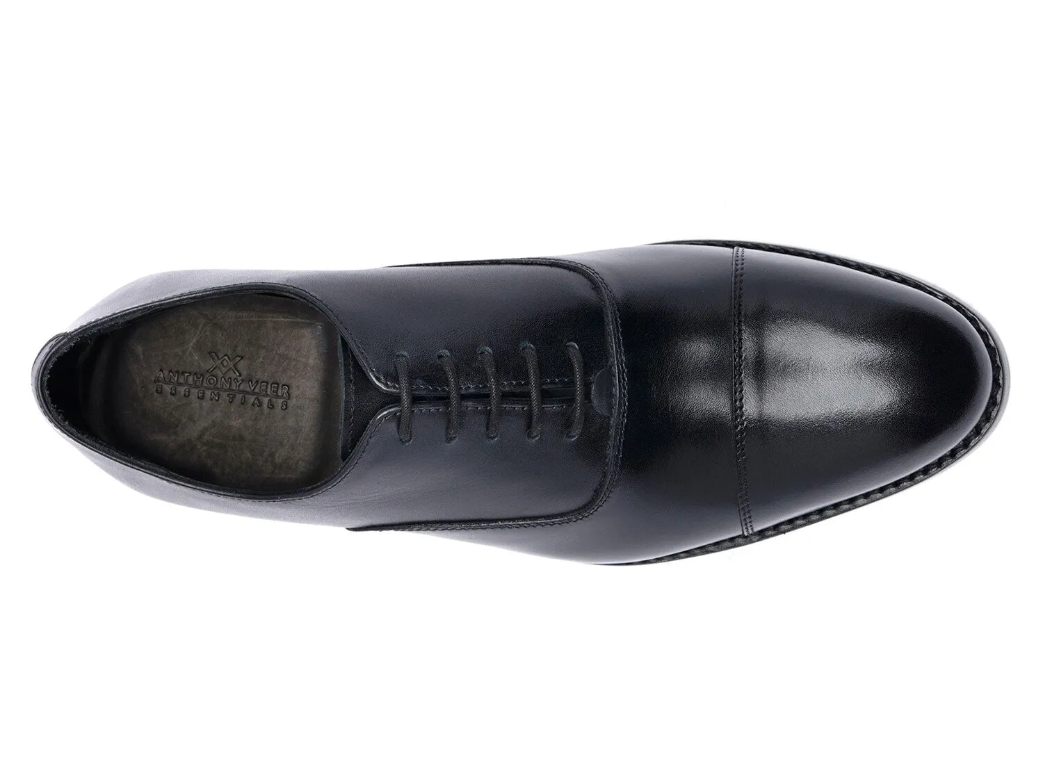 Leather Oxford shoes Anthony Veer Clinton Cap Toe, black