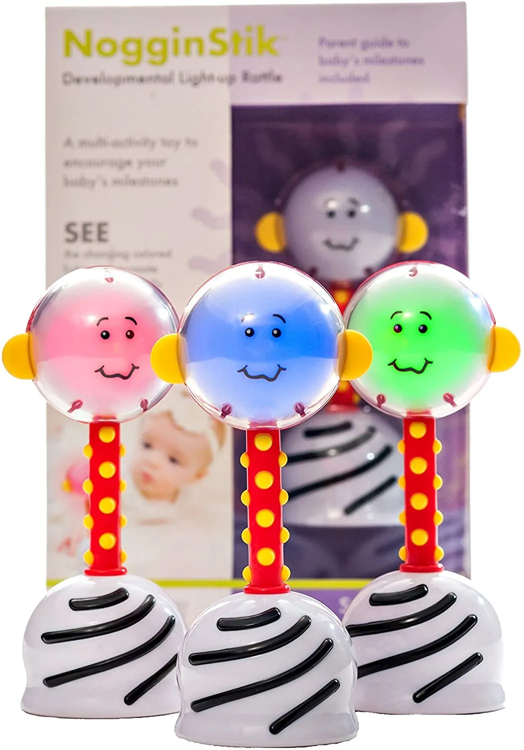 NogginStik Developmental Light-Up Rattle