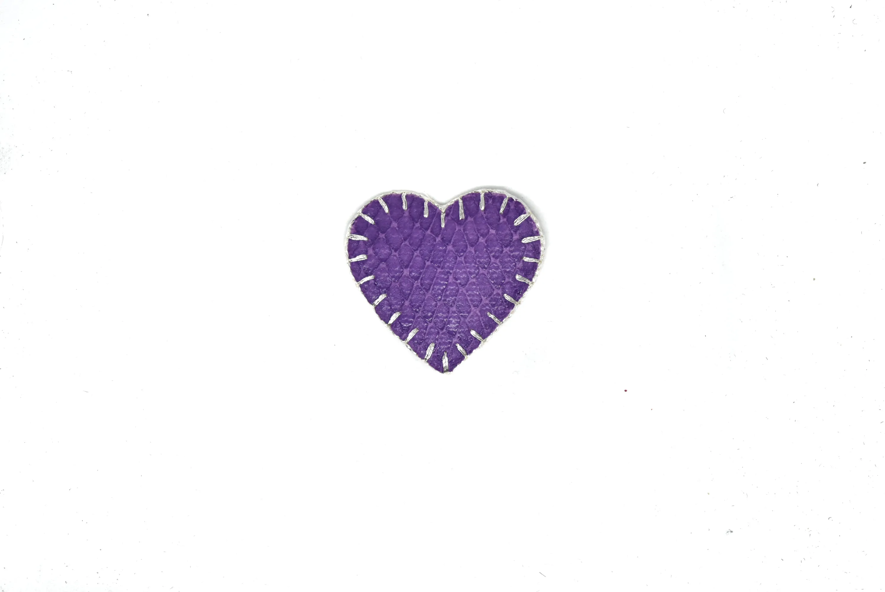 Purple Snakeskin Heart Iron on Patch Applique