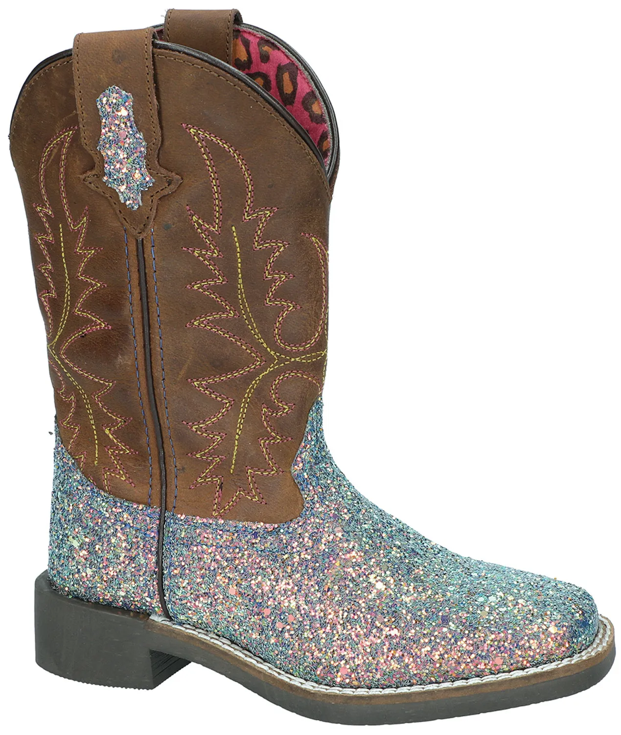 Smoky Mountain Youth Girls Ariel Crazy Horse/Pastel Leather Cowboy Boots