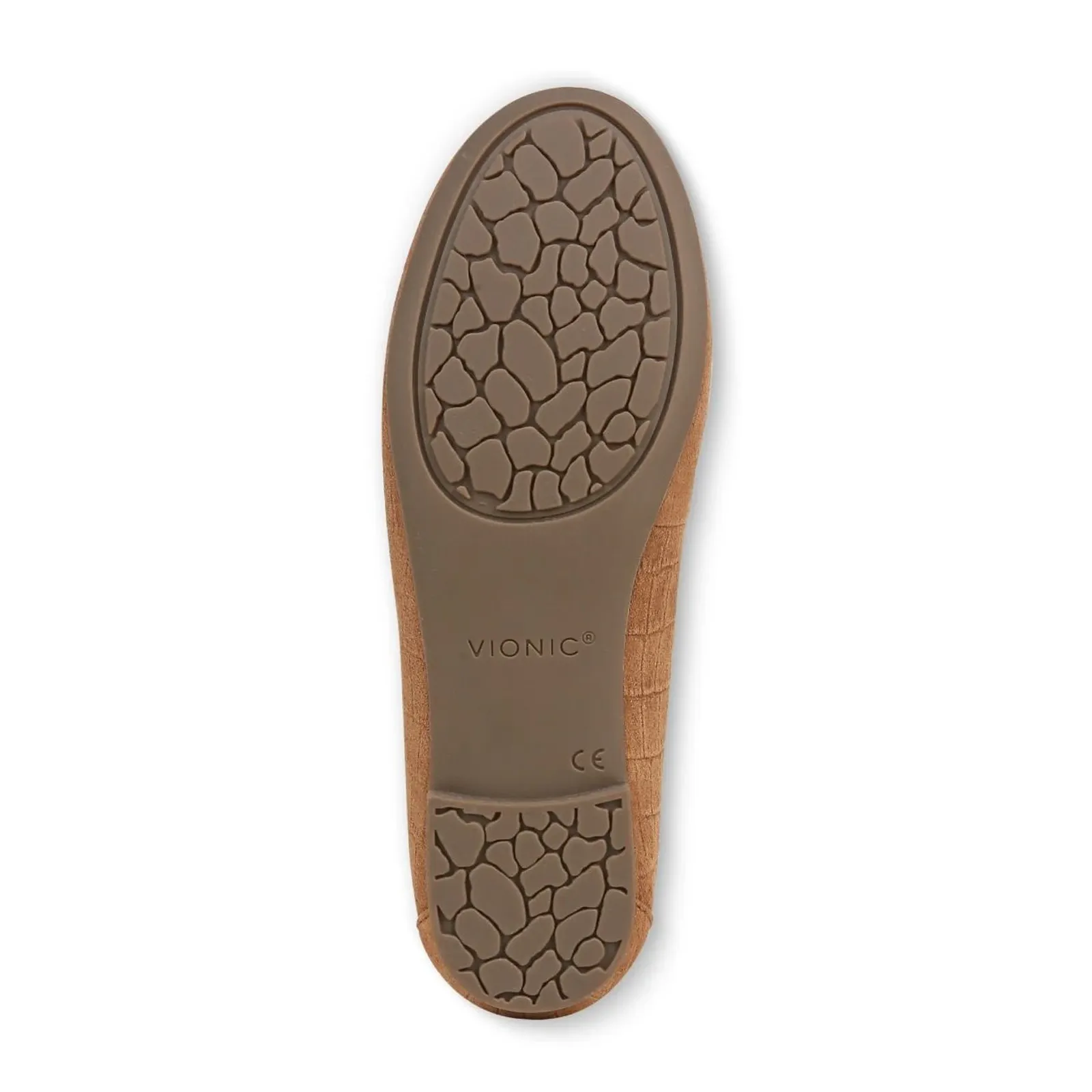 Vionic Anita Flat (Women) - Tan Croc Embossed Suede